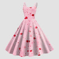 Retro Rockability Party Prom Dresses For Women Vintage Fashion Fruit Print Sleeveless A Line Dress Elegant Summer Evening Dress