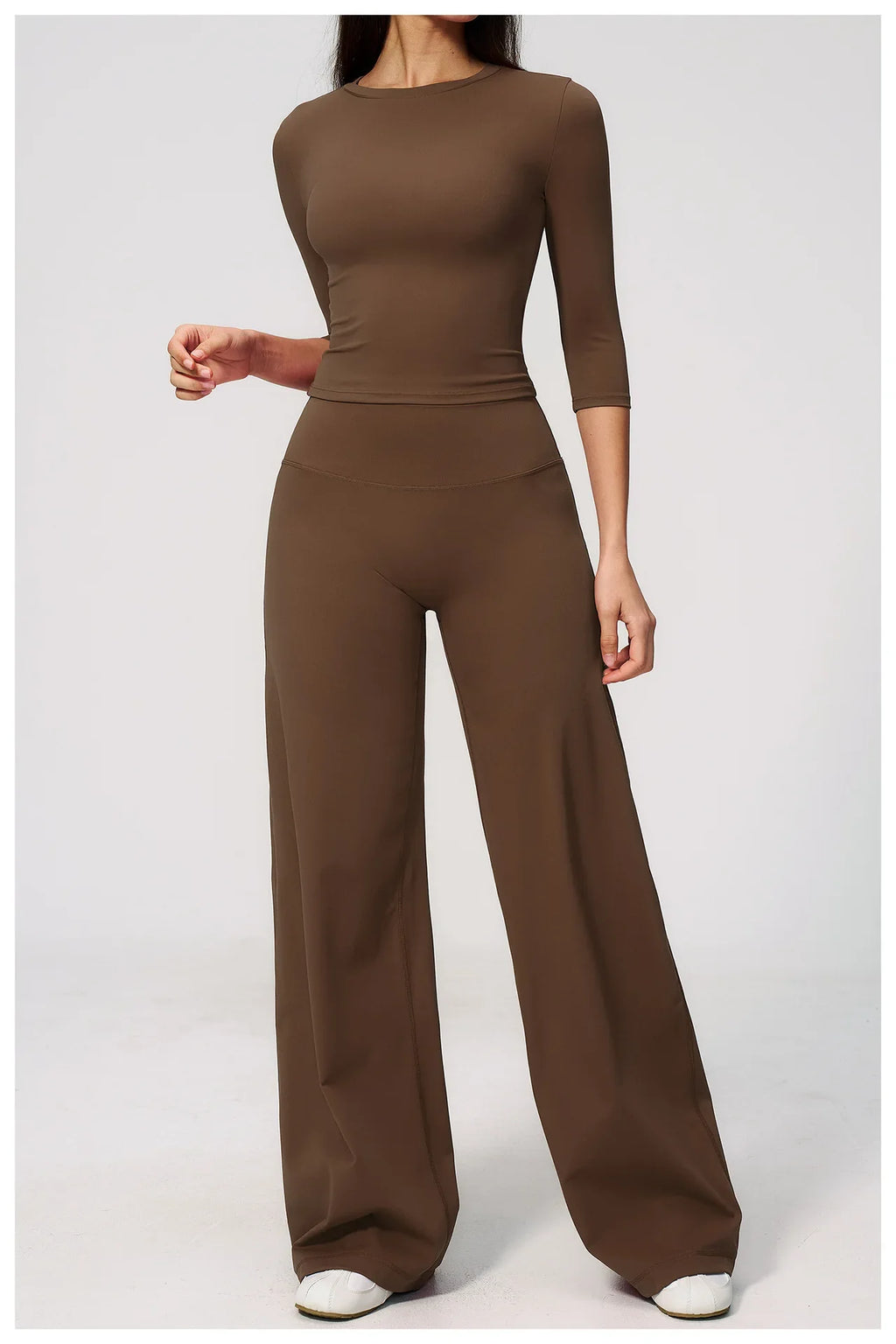 Women Tracksuit Yoga Sets Half Sleeve O Neck Slim Sports T Shirts Fitness Suit Outdoor High Waist Flare Pants Workout Clothes