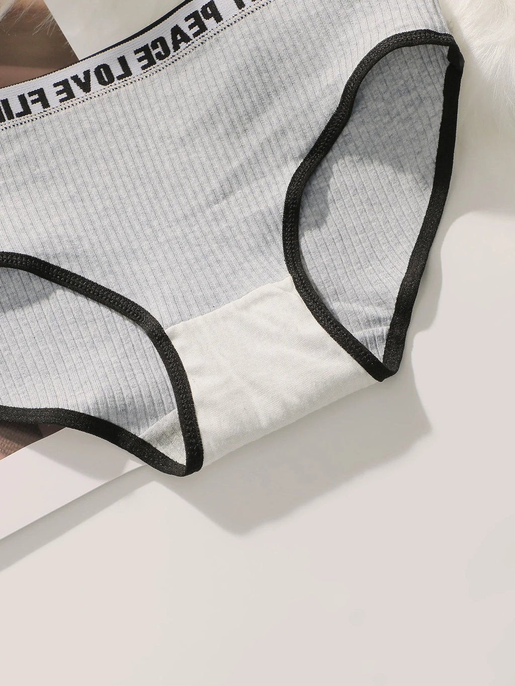 Women's High Waist Panties  Letter Elastic Waistband Soft Ribbed Fabric Comfortable Briefs for Daily Wear women bra K2809