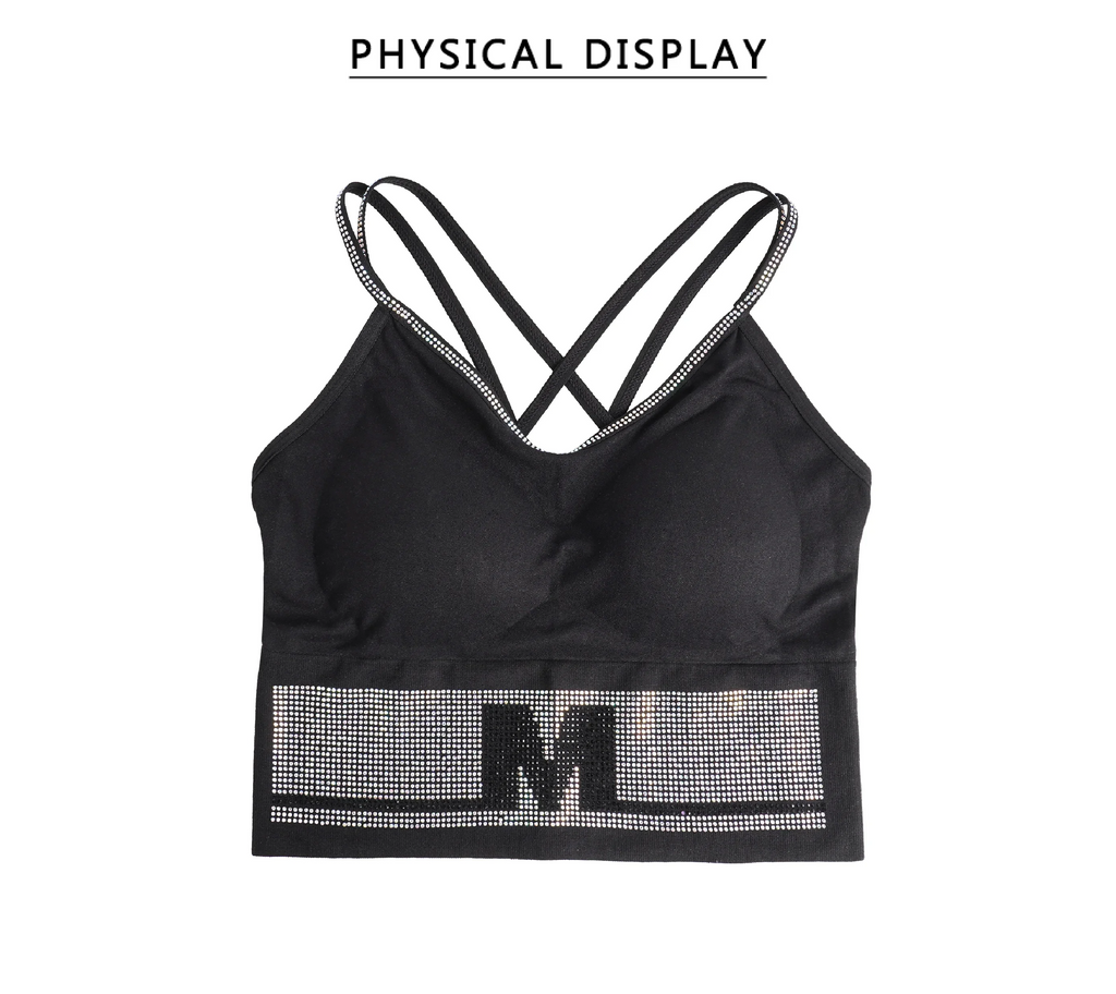 Black Rhinestone Camisole for Women Going Out Sequin Sparkly Top Double Adjustable Straps Clubbing Y2K Cute Tee