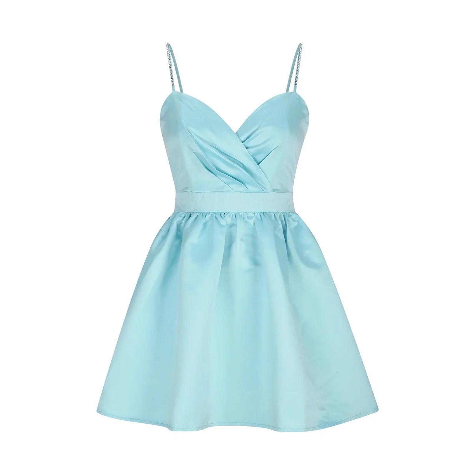 Party Dresses For Women Diamond Spaghetti Strap Solid Color Low Cut Sexy Mini Evening Dress Fashion Elegant Banquet Chic Vestido