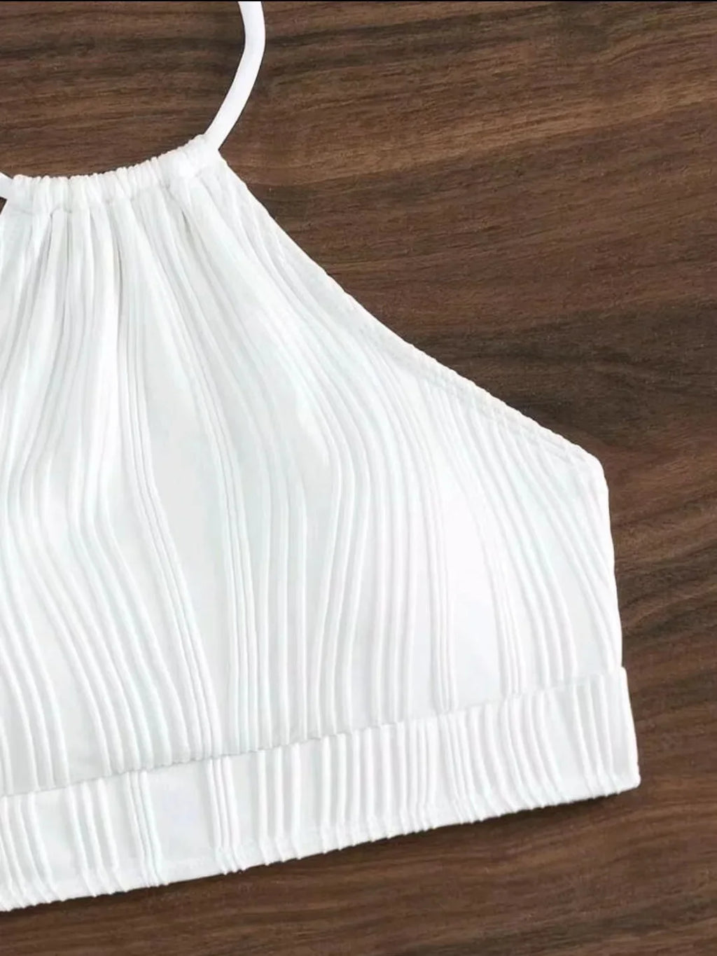 2026 Sexy High Wasited Swimsuit Women Solid White Bikini High Neck Swimwear Female Bathers Bathing Swimming Swim Suit Beachwear