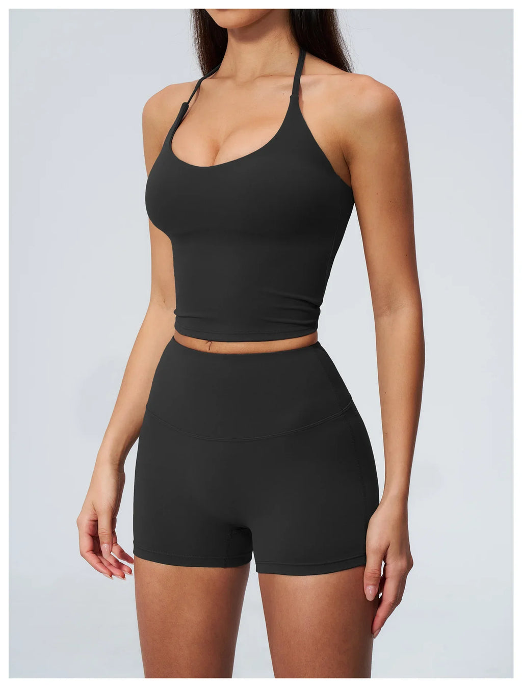 Quick Drying 2 Pcs Yoga Sets Women V Neck Slimming Sports Tank Top High Waist Shorts Fitness Suit Outwear Gym Running Tracksuits