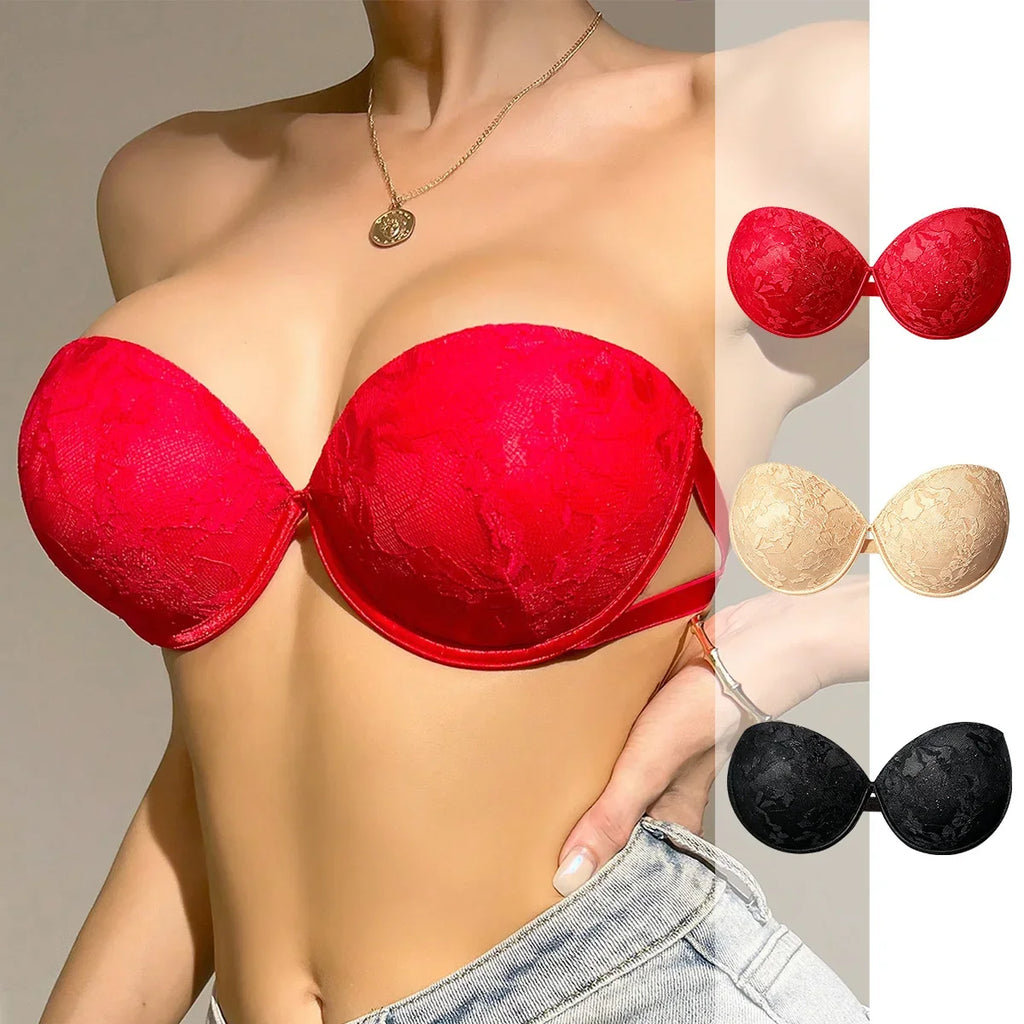 Ladies' invisible shoulder strap seamless comfortable lace solid color steel ring bra anti sagging underwear sexy Lingerie A2150