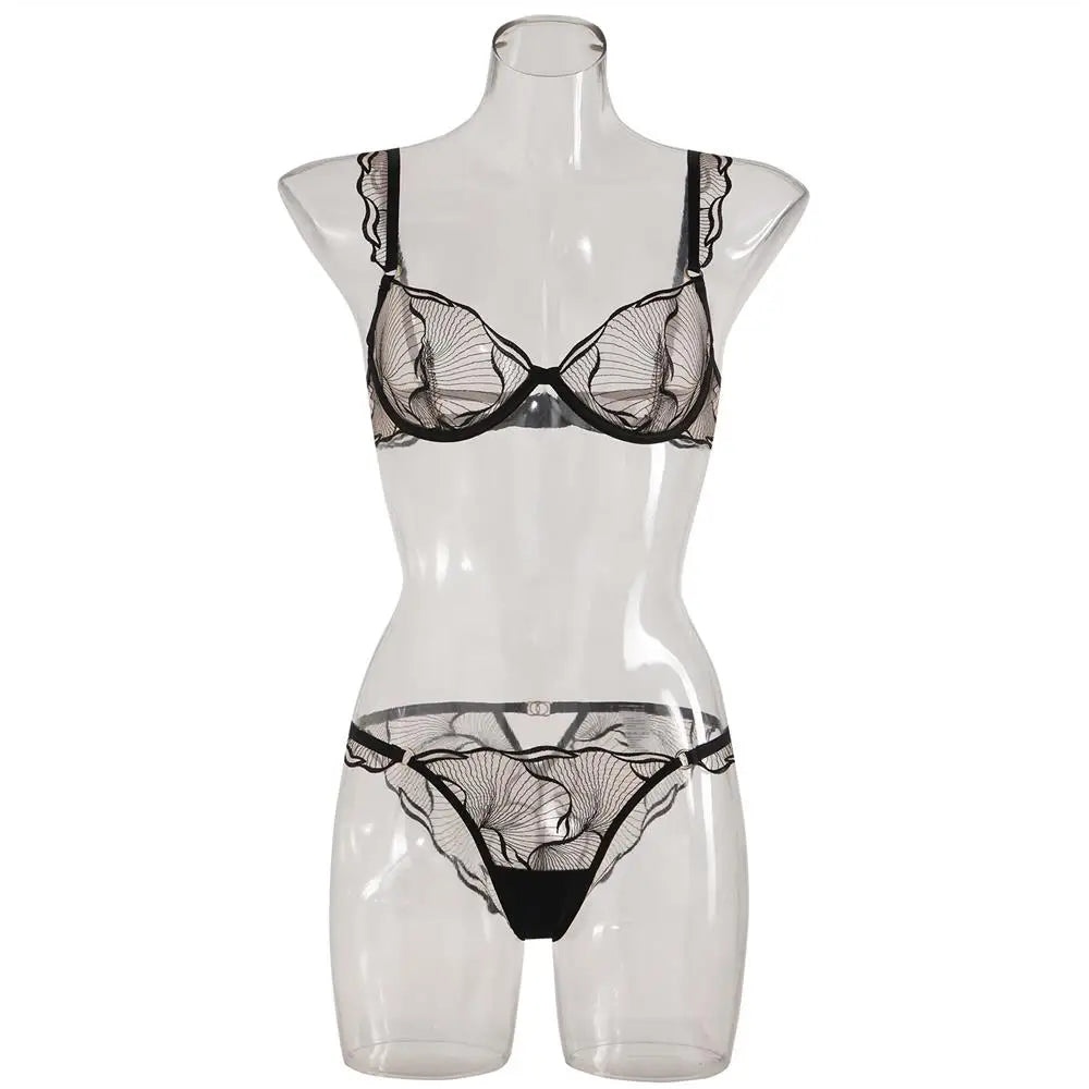 Summer French Minimizer Bra Beachwear Large Bust Pure Embroidery Lace Ultra Thin Plate Size Light Support Wirefree AU MOYISU