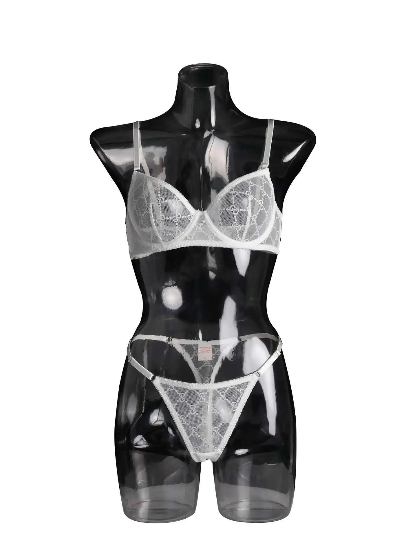 Sexy Lace Mesh Solid Color Transparent Bikini Backless Deep V Suspenders Sleeveless Bikini Charming Elegant Pure Desire 0VBM