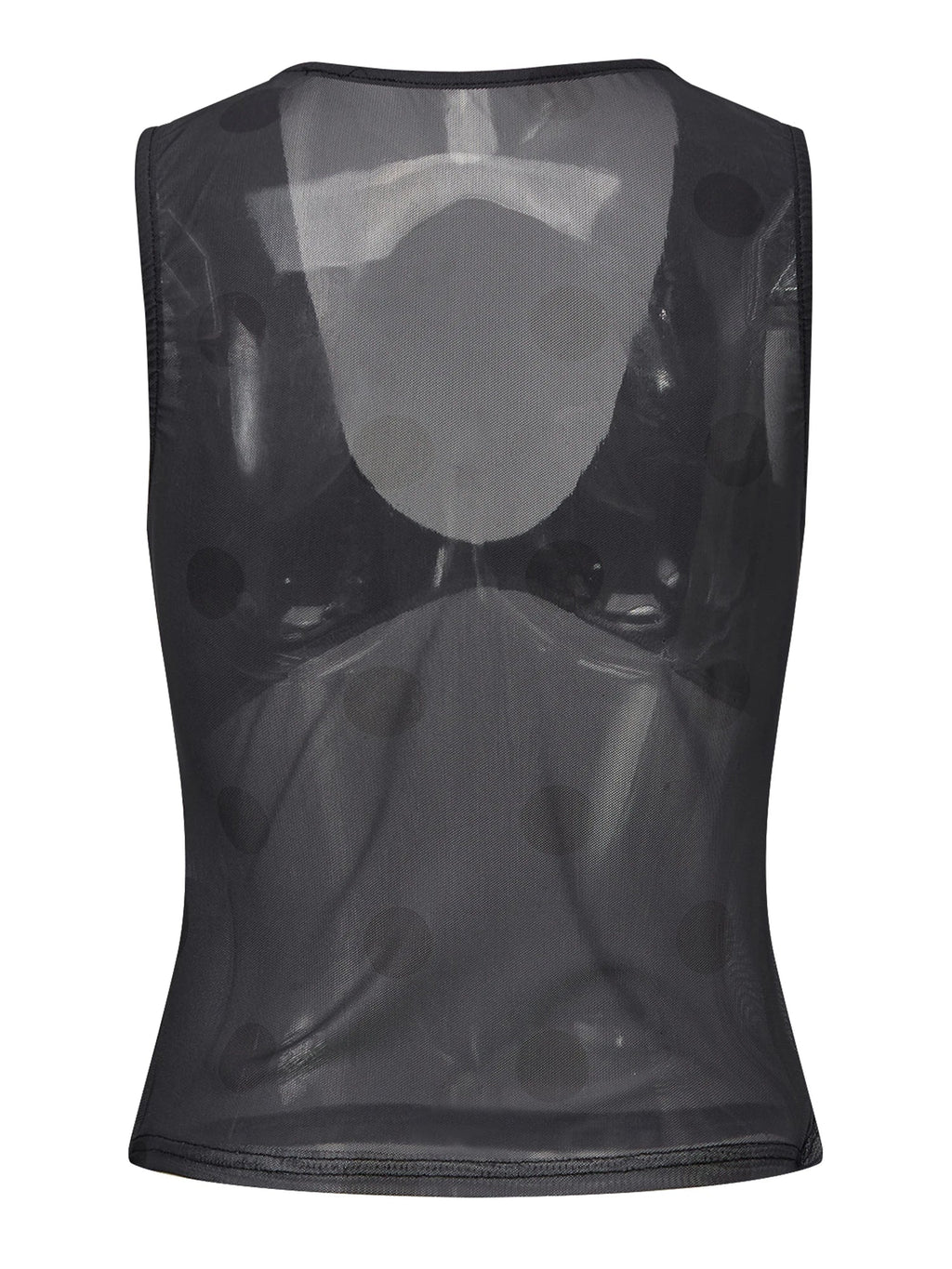 Summer Women Dots See-through Mesh Tank Tops V-neck Slim Fit Vest Fashion Club Sleeveless Shirts Streetwear