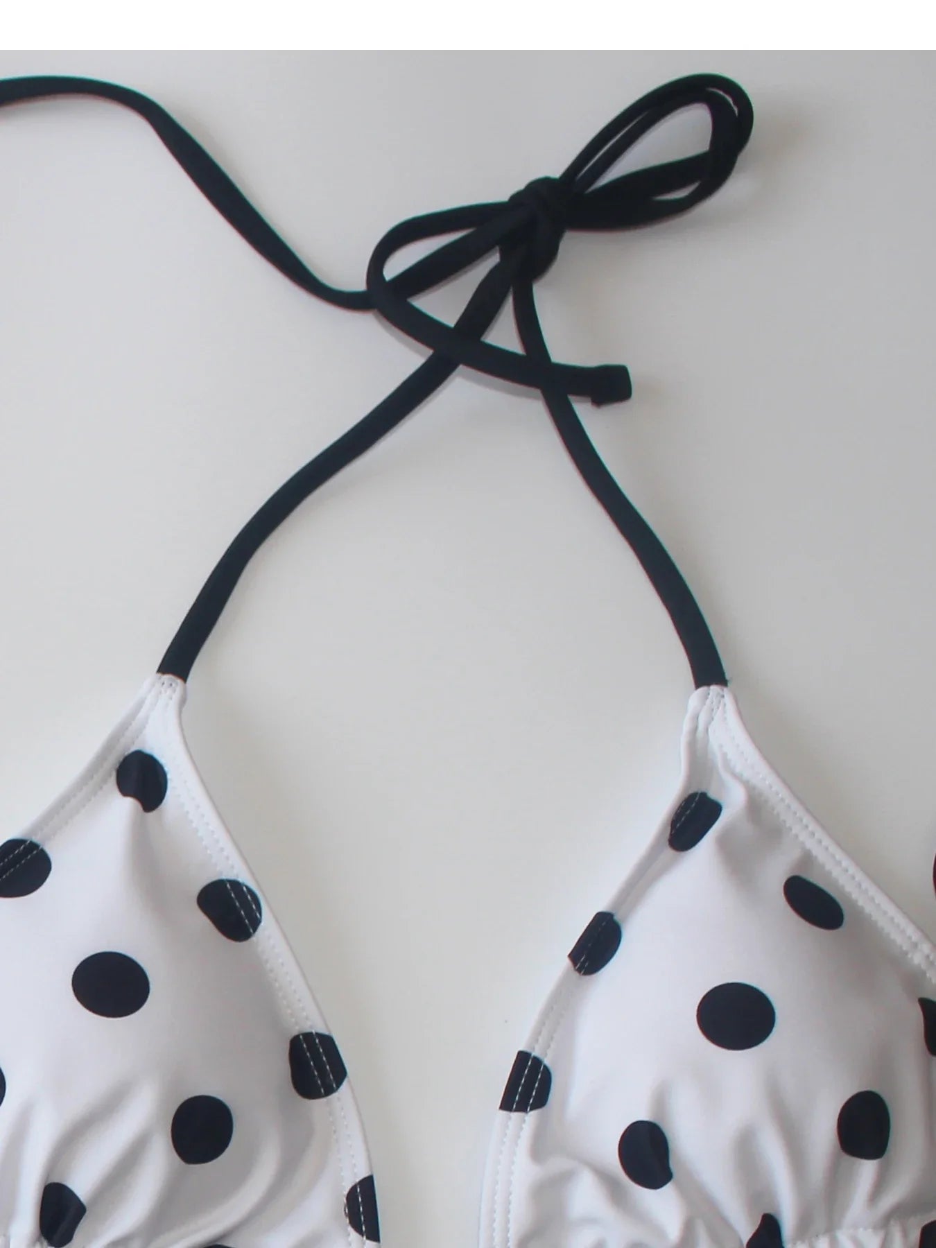 Ladies Black White Polka Dot Print Bikini Set Two-Piece Sexy Strap Backless Design Beach Vacation Swimwear Collection