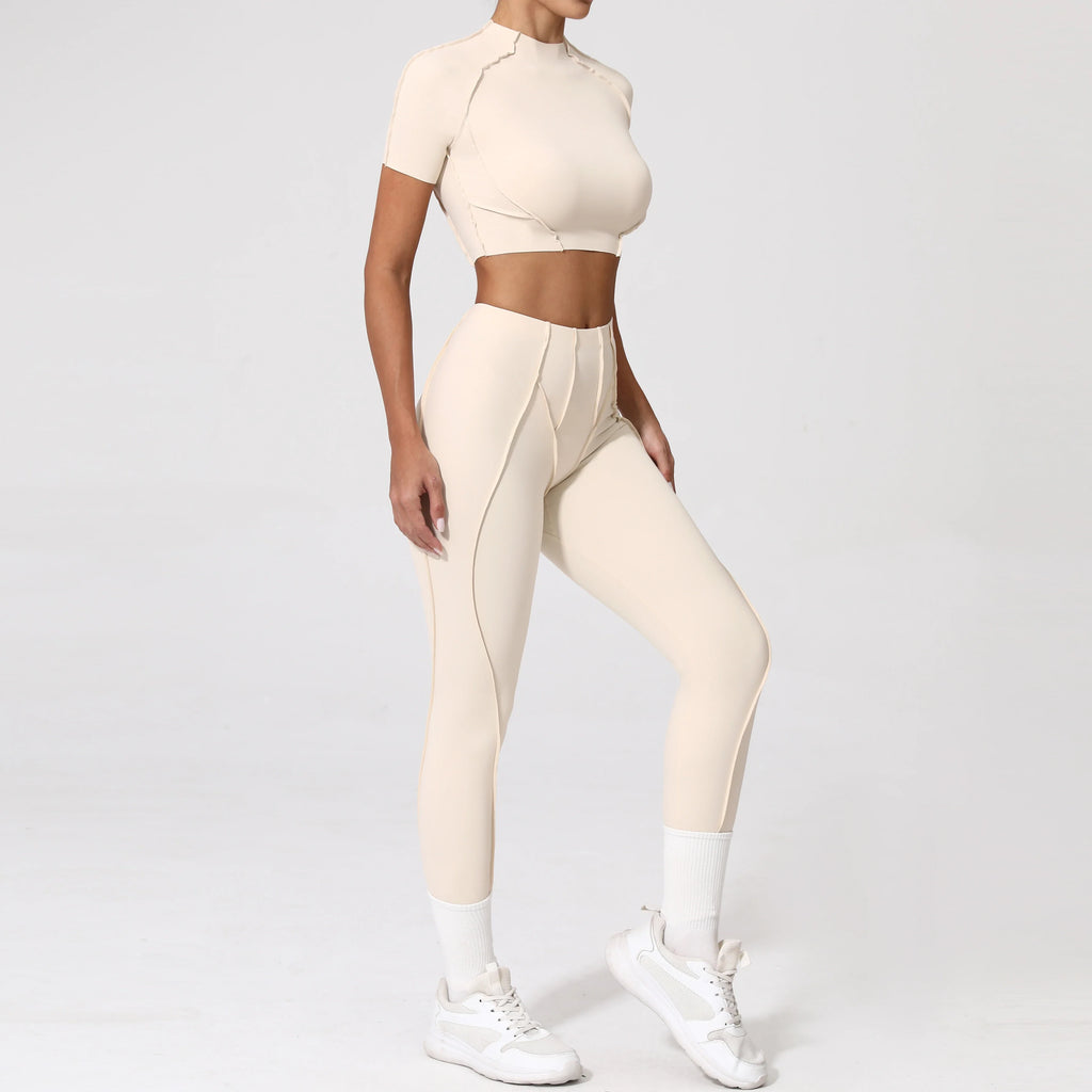 2PCS Yoga Suit Sports Set Women Quick-Drying Gym Set Women Tracksuit Running Workout Long Sleeve Sports Shirt Yoga Clothing