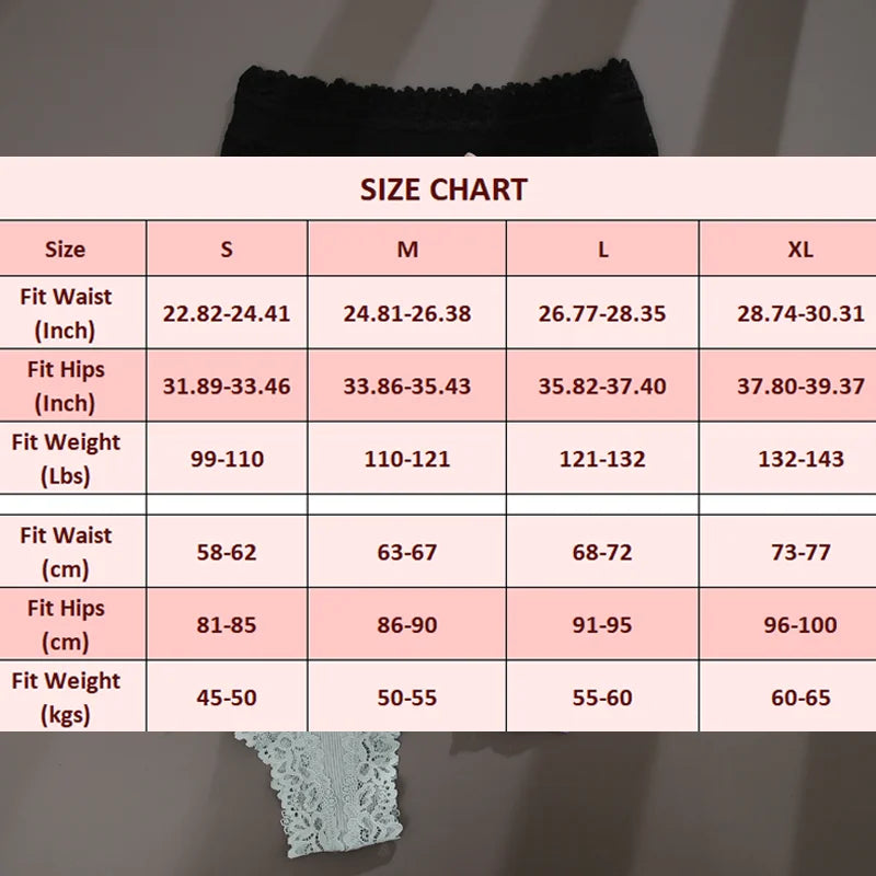 5Pcs Women Cotton Brazilian Pants Sexy Lace Brazilian Briefs Low Waist Floral Solid Color G-string Breathable Soft Lingerie