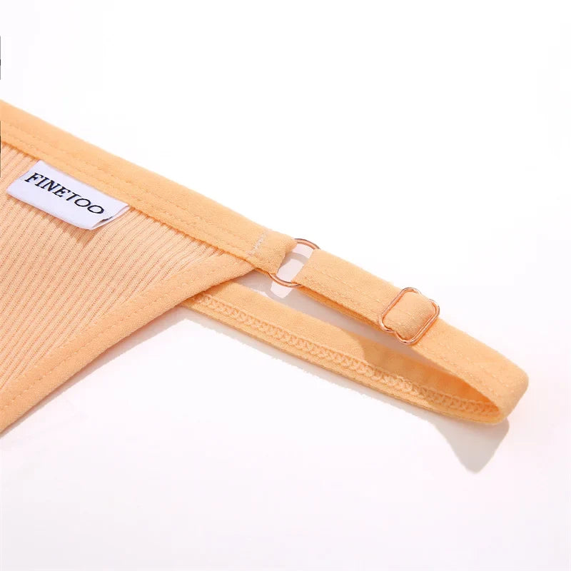 3PCS Women's Panties Cotton Thongs Adjustable Waist Sexy G-String Solid Color Seamless Intimate Female Underpants Lingerie S-XL