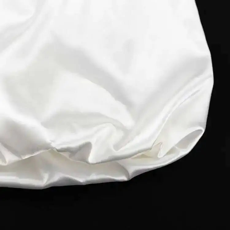 Elegant Female Casual Satin Mini Skirt Women Korean Fashion High Waist A-line Vintage White Balloon Skirt Sweet Women NTJ8