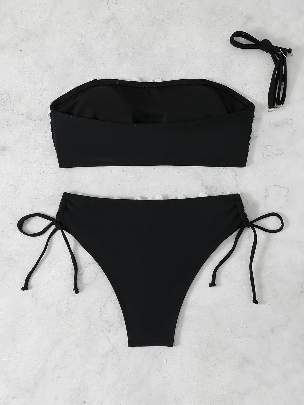 Contrast Binding Bandeau Bikinis 2026 Women Sexy Swimsuit Solid Padded Swimwear Female Bathing Suit Swimming Summer Beachwear