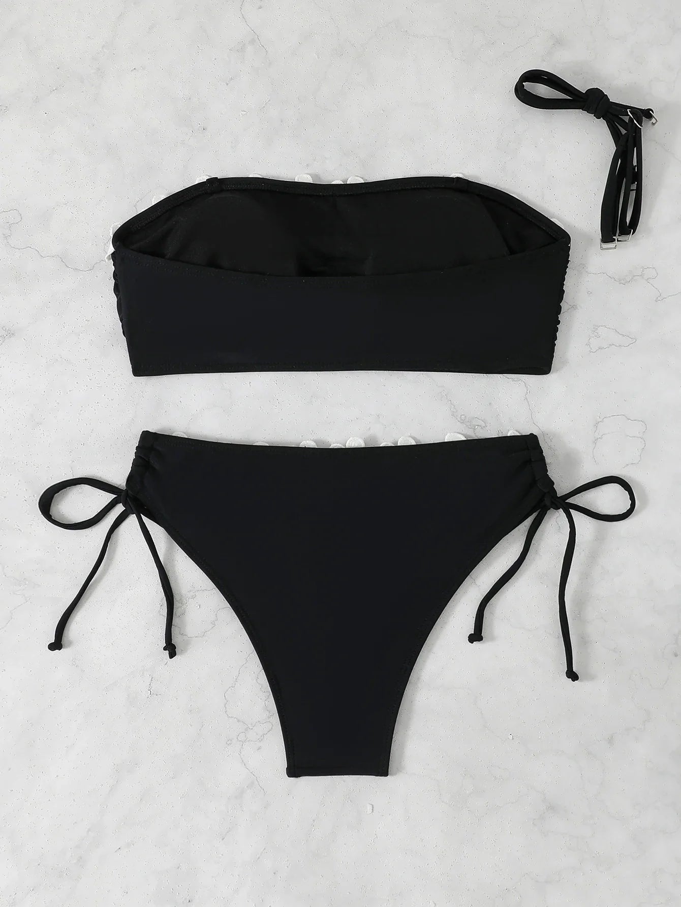 Contrast Binding Bandeau Bikinis 2026 Women Sexy Swimsuit Solid Padded Swimwear Female Bathing Suit Swimming Summer Beachwear