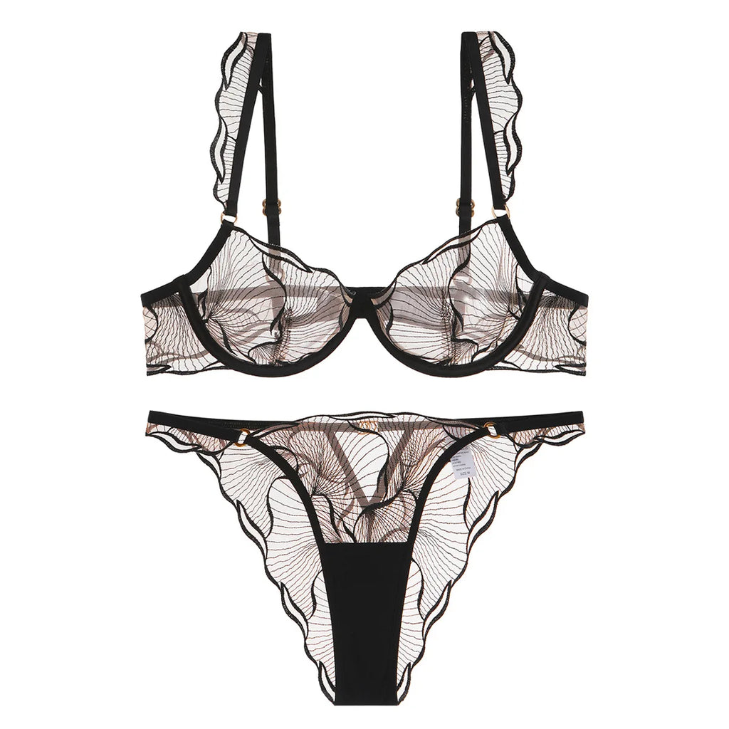 Summer French Minimizer Bra Beachwear Large Bust Pure Embroidery Lace Ultra Thin Plate Size Light Support Wirefree AU MOYISU