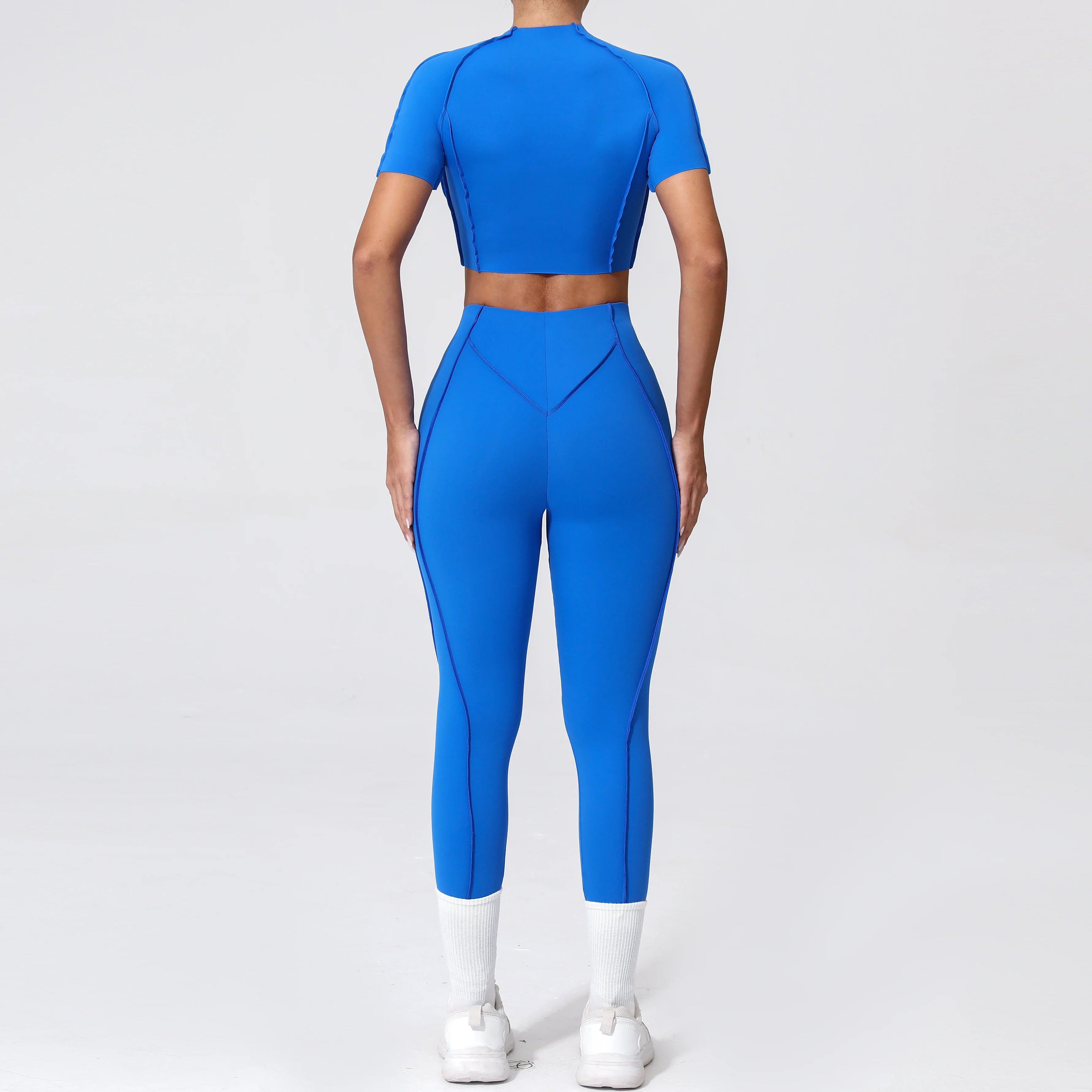 2PCS Yoga Suit Sports Set Women Quick-Drying Gym Set Women Tracksuit Running Workout Long Sleeve Sports Shirt Yoga Clothing