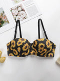 Women's Push Up Bra With Steel Rim Lingerie With Printed Pattern Sexy Lingerie Women's Daily Bra A3163