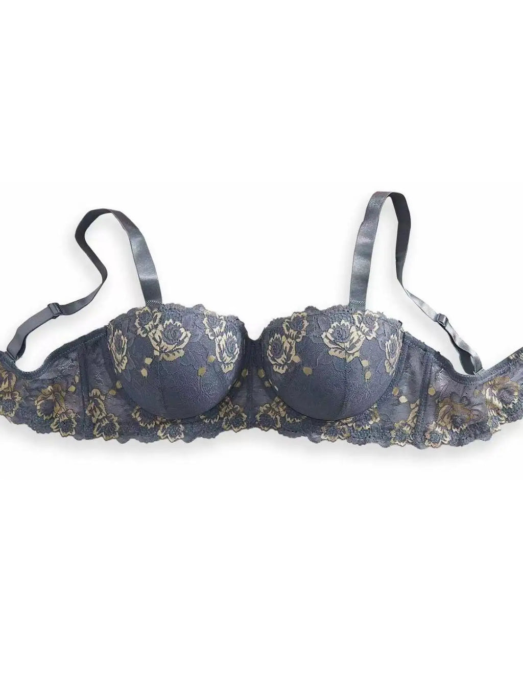 Floral Plus Size Women Bra Lace & Embroidery Push up Bra Comfort Thin Cup Underwire Support Lingerie Bra