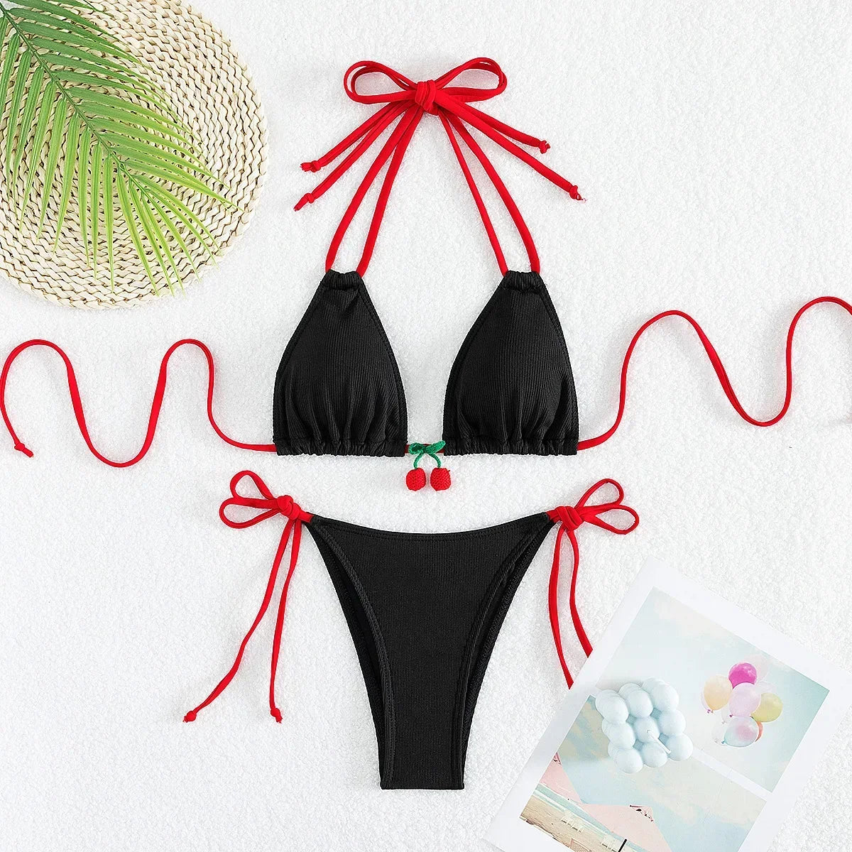 Strawberry Designer Bikini Women White Contrast Bikin Micro Swimsuit Two Pieces Bikini Set Brazilian Bathing Suit Thong Swimwear