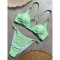 10 Colors V Neck Rhinestones Bikini Female Swimsuit Women Swimwear Two-pieces Bikini Set Padded Bather Bathing Suit Swim V8138
