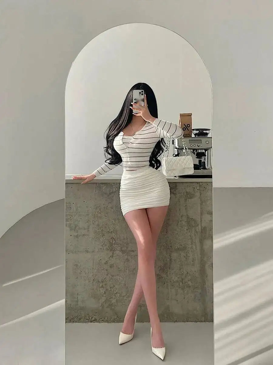 Pure Desire Sexy High Waist Slimming Belt Safety Pants Wrinkle Wrapped Hip Skirt Short Skorts Slim Sweet Women Korean CTO1