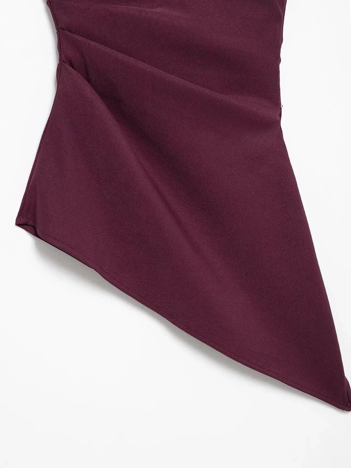 HH Elegant Women's Strapless Ruched Side Top Asymmetrical Hem Crop Tube Top for Vacation Wedding Guest Evening Wear