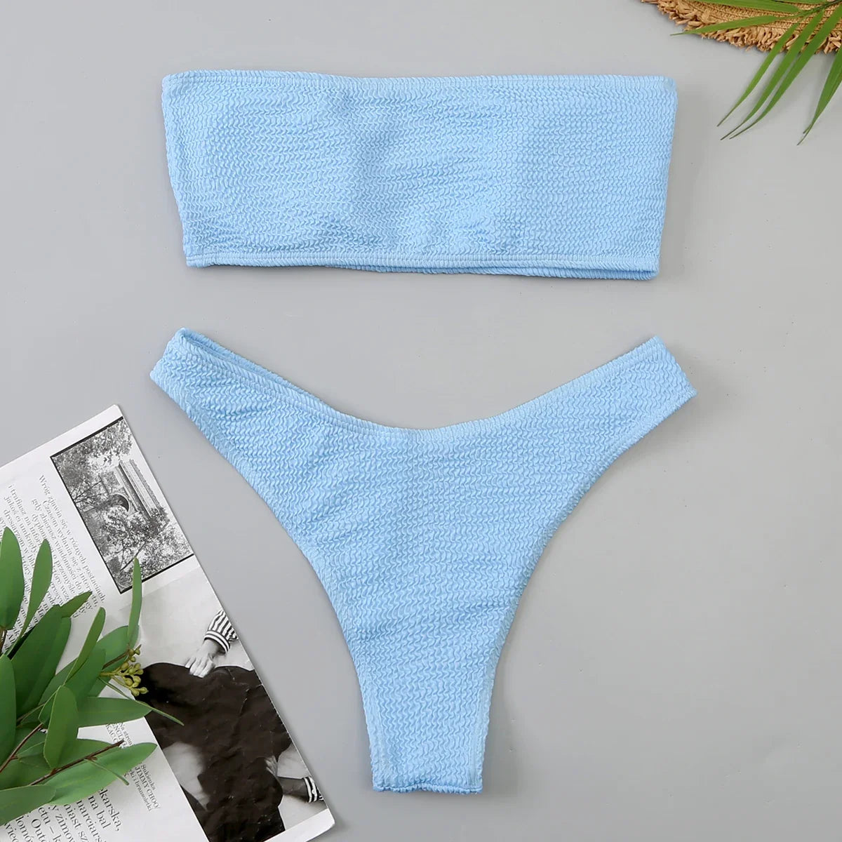 Velvet Bikinis 2025 Women Brazilian Bandeau Swimsuit Solid Sexy Swimwear Female Beachwear Bathers Bathing Swimming Swim Suit
