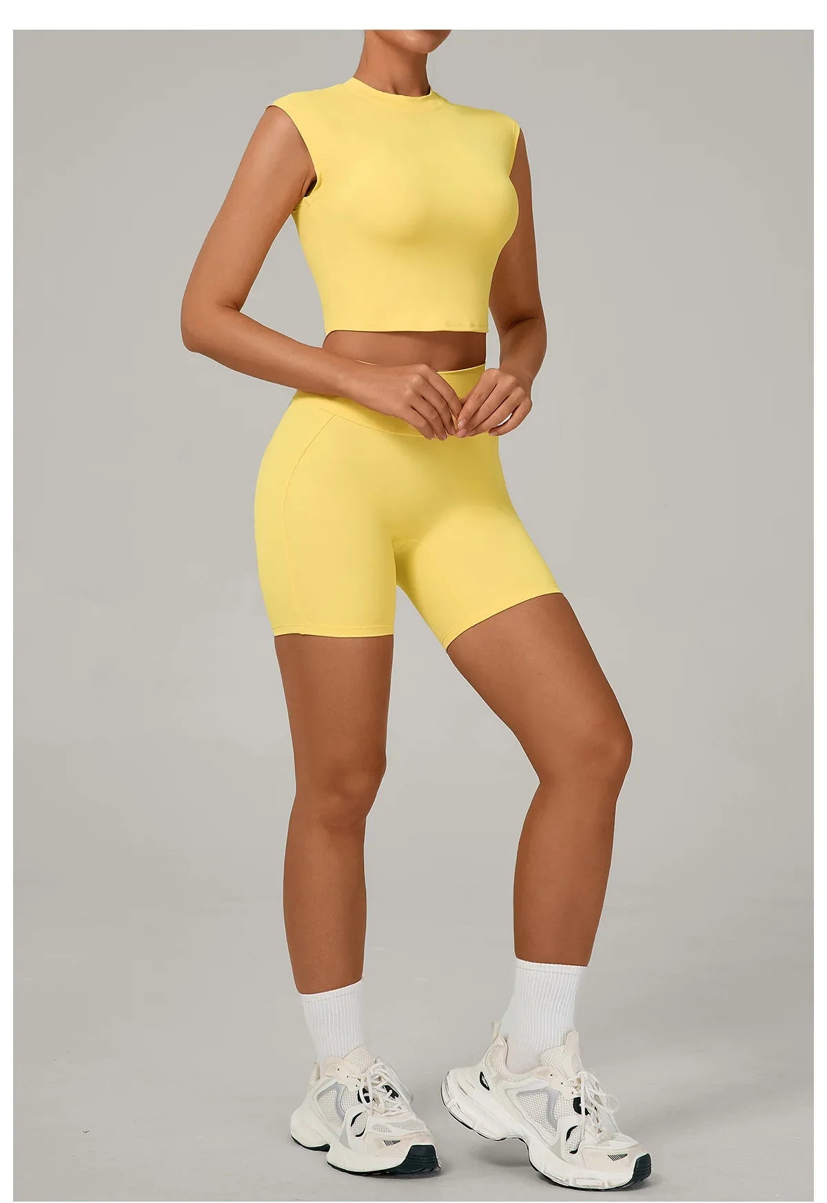 Naked Yoga Sets Women Quick Drying Slim Sports Shirt Fitness Suit Outdoors Sport High Waist Shorts Tight Running Workout Clothes