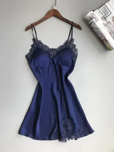 Sexy Pajamas Women's Silk Suspender Nightdress Ladies Spring And Summer Ice Silk Thin Halter Home Service Satin Night Dresses