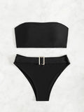 ZTVitality Solid Bikini Sexy Bikinis 2024 New Arrival Padded Bra Strapless High Waist Swimsuit Women Swimwear Summer Biquini