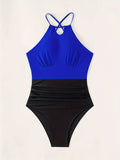 ZTVitality Sexy Patchwork Backless One-piece Swimsuit 2024 New Biquini Women Swimwear Summer Beachwear Brazilian