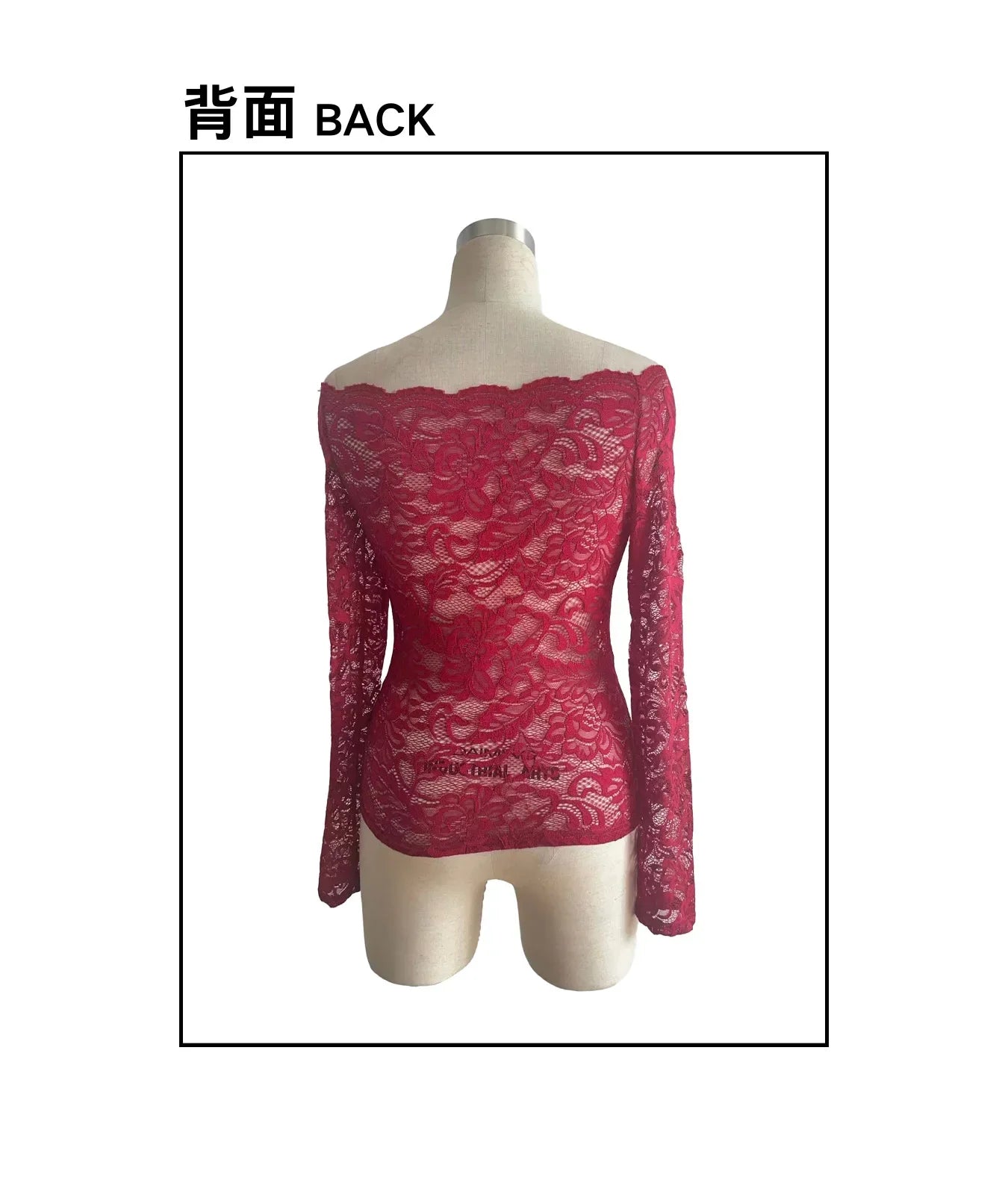 European and American elegant scalloped neckline, off-the-shoulder lace slim fit T-shirt long-sleeved top