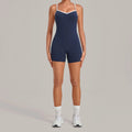 Women's Seamless Yoga Jumpsuits Fitness Sports Gym Hip-lifting Sleeveless One-piece Backless Workout Training Shorts Jumpsuit