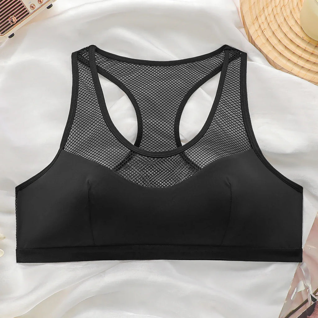 Black full cup mesh back underwear sports vest yoga bra new women's underwear sexy Lingerie