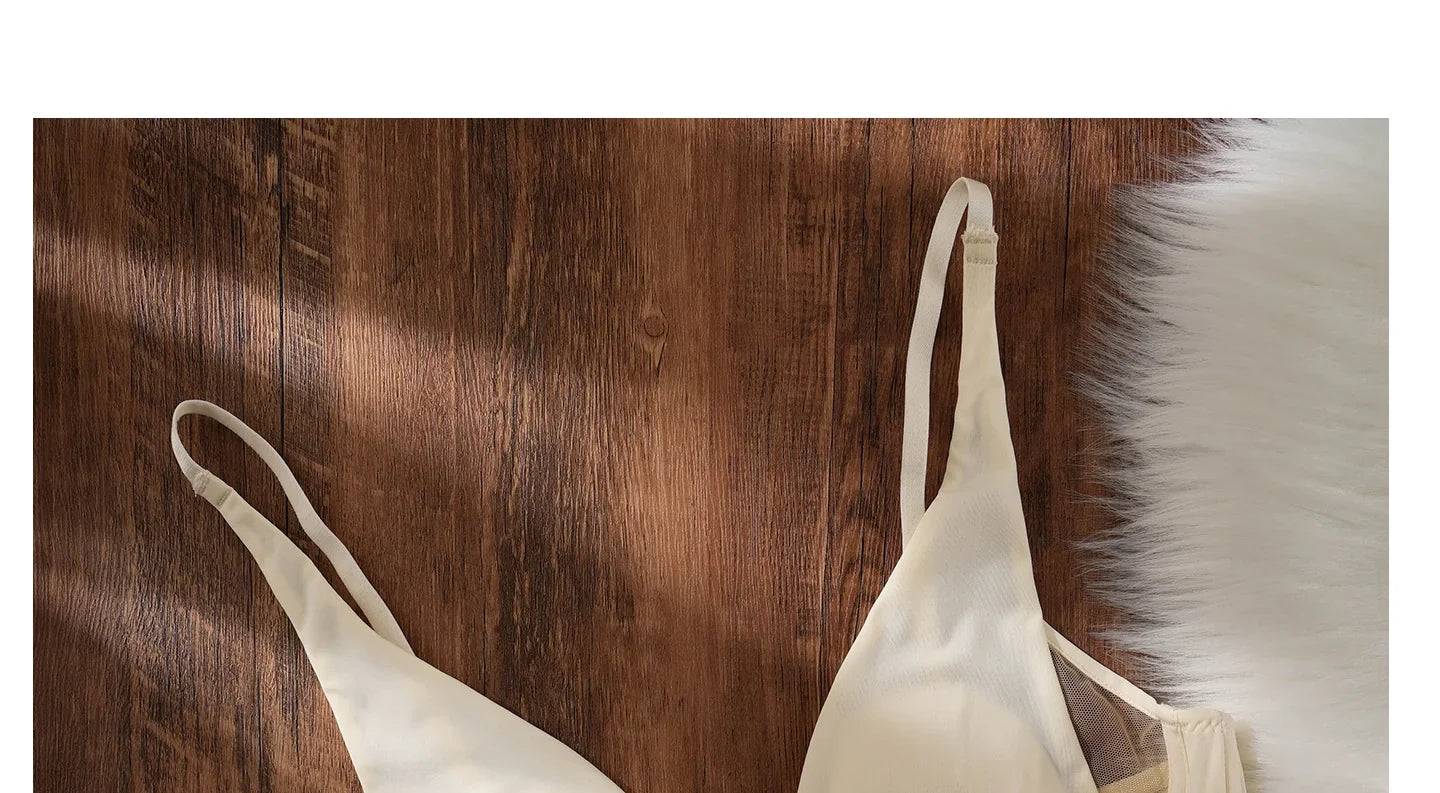 Sexy Deep V Rabbit Ear Bra, Wireless Invisible Summer Bra for Women, Thin Breathable Comfort Bralette Small Chest No Underwire