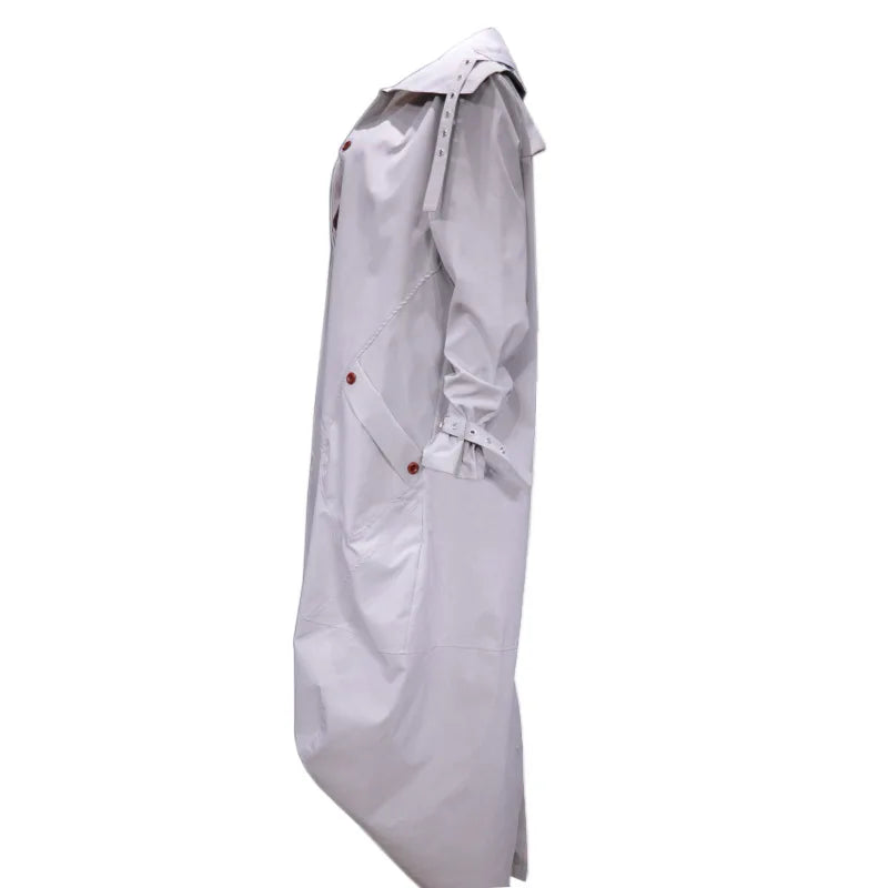 Phantasy Long Trench Coat Women Loose Button Fashion Casual Suit Elegant Female Pockets Streetwear Commuter Lady Coat Autumn