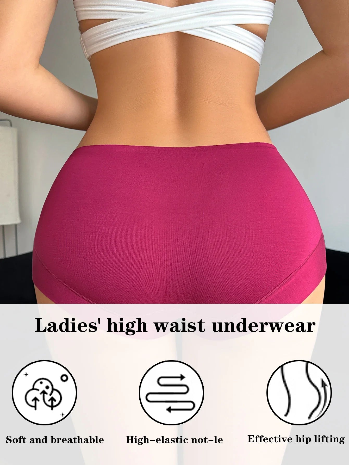 7Pcs/Set Solid Women Seamless Panties High Elastic Basic Boyshort Daily Comfort Female Underwear