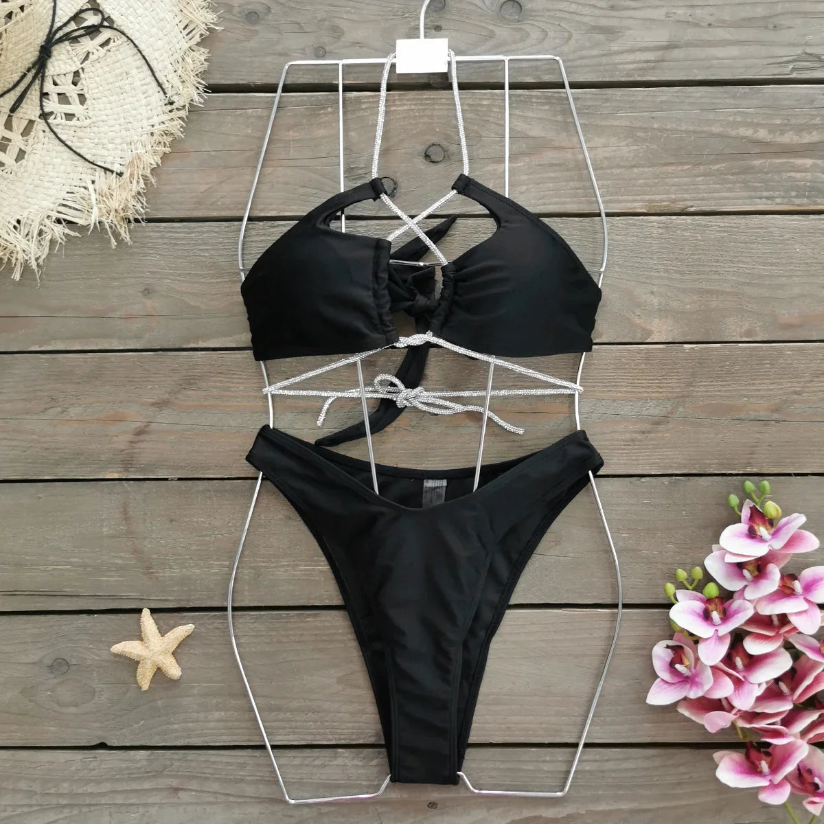 Sexy Bandage Bikini Set Women Two-Piece Swimsuit 2024 Trend Strappy Biquini Swimwear For Lady Beachwear Female Clothing