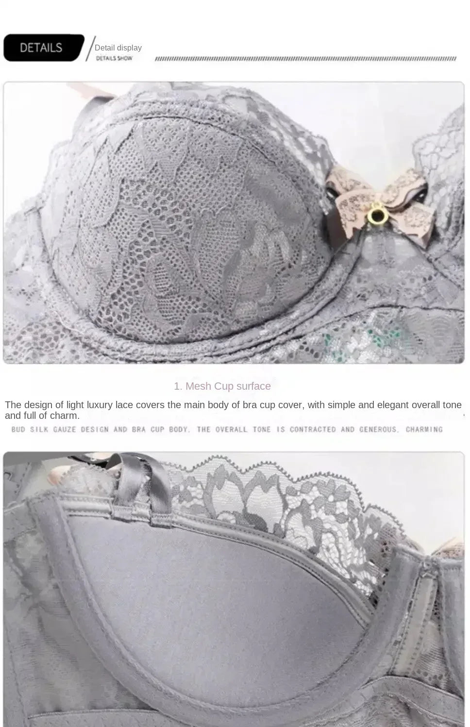 MOYISU French Romance Breathable and Comfortable Breathable Sexy Lace Not Empty Cup Bra Set Pure Desire Girl Super Beautiful