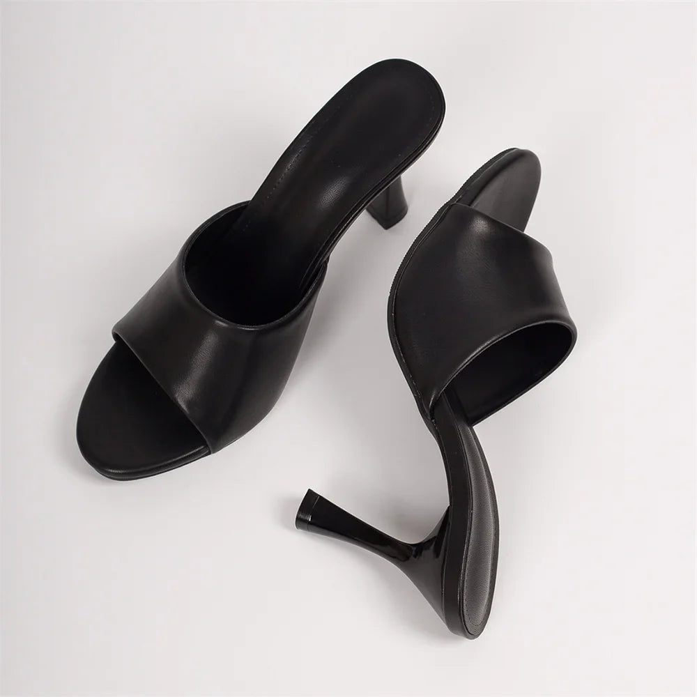 Big Size 42 Gold Sexy Slide Sandals Women Stiletto High Heel Party Slide Heels Backless High Heel Club Wedding Mules Shoes