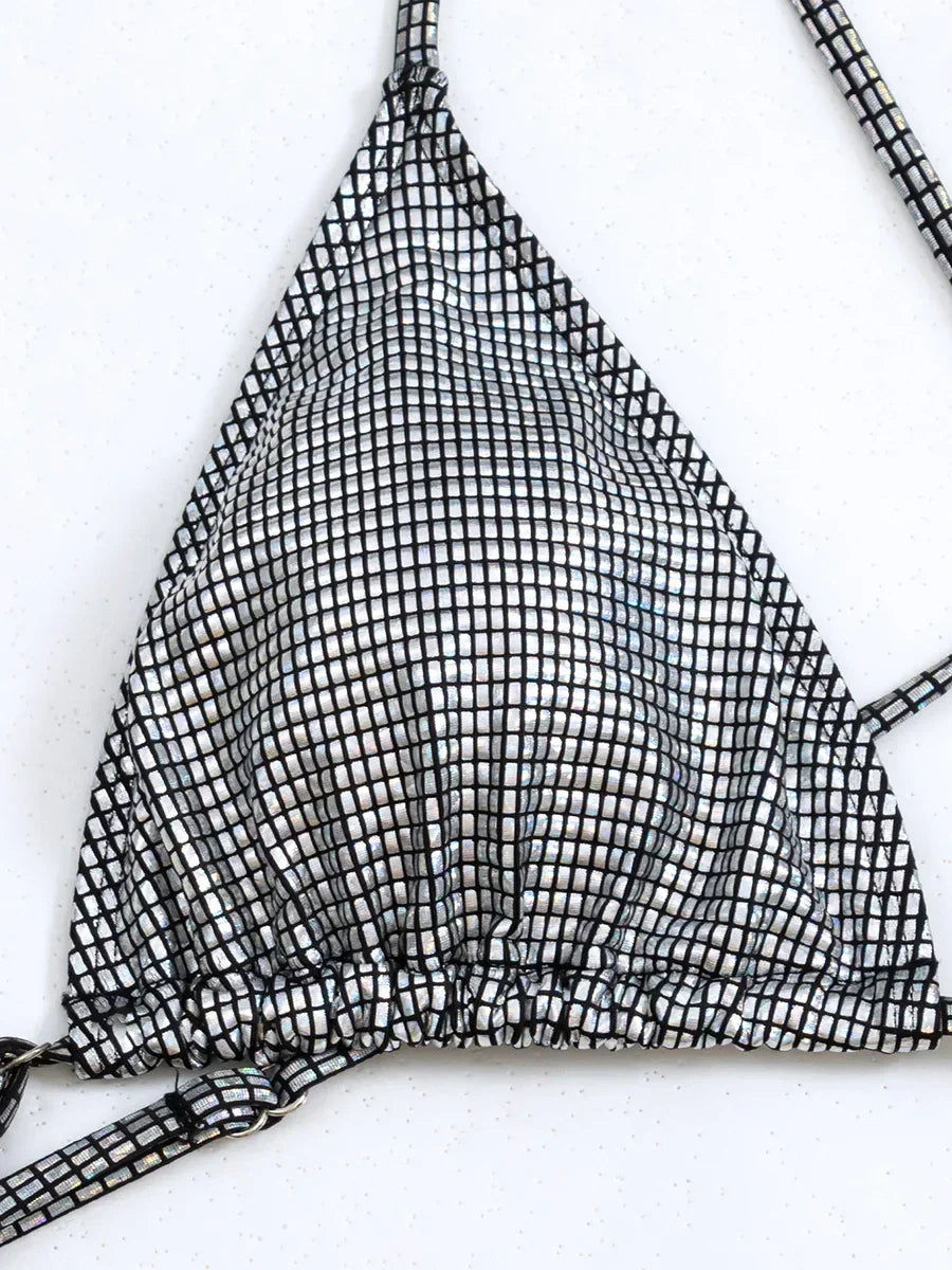 PU Leather Extreme Mini String Thong Monokini Cross Backless Women Swimwear One Piece Swimsuit Female High Cut Bathing Suit Swim