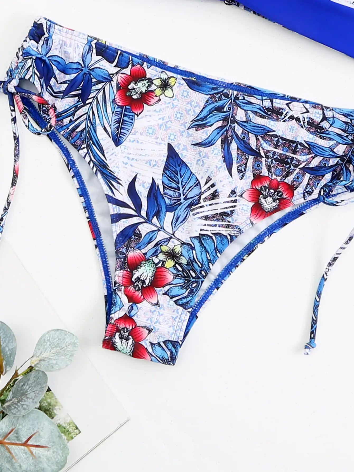 Tropical Print Bikini 2026 Women Drawstring Swimwear Female Push Up Swimsuit Beachwear Bathers Bathing Swimming Swim Suit