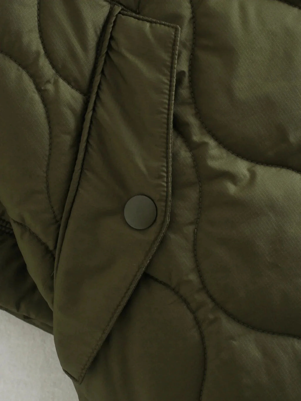 Quilted Argyle Coat Cape Rainproof Jacket Women Winter Jacket Army Green Casual Padded Loose Parkas Oversize Turtleneck Coat