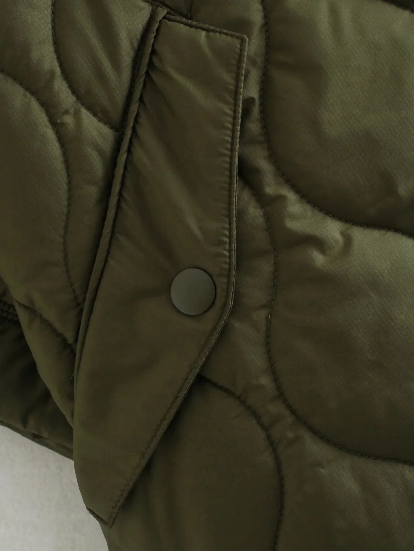 Quilted Argyle Coat Cape Rainproof Jacket Women Winter Jacket Army Green Casual Padded Loose Parkas Oversize Turtleneck Coat