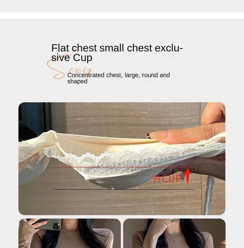Desire Thin Push-up Seamless Adjustment Women's Small Breasts Sexy Underwear Without Underwire Support Anti-sagging Bra Summer