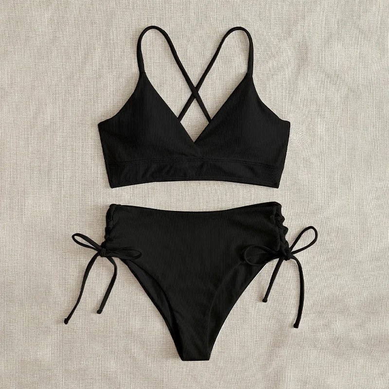 Sexy Bandage High Waist Brazilian Bikinis Sets Swimsuit Swimwear Swimming Suit for Women  New Bikini Mujer Biquinis