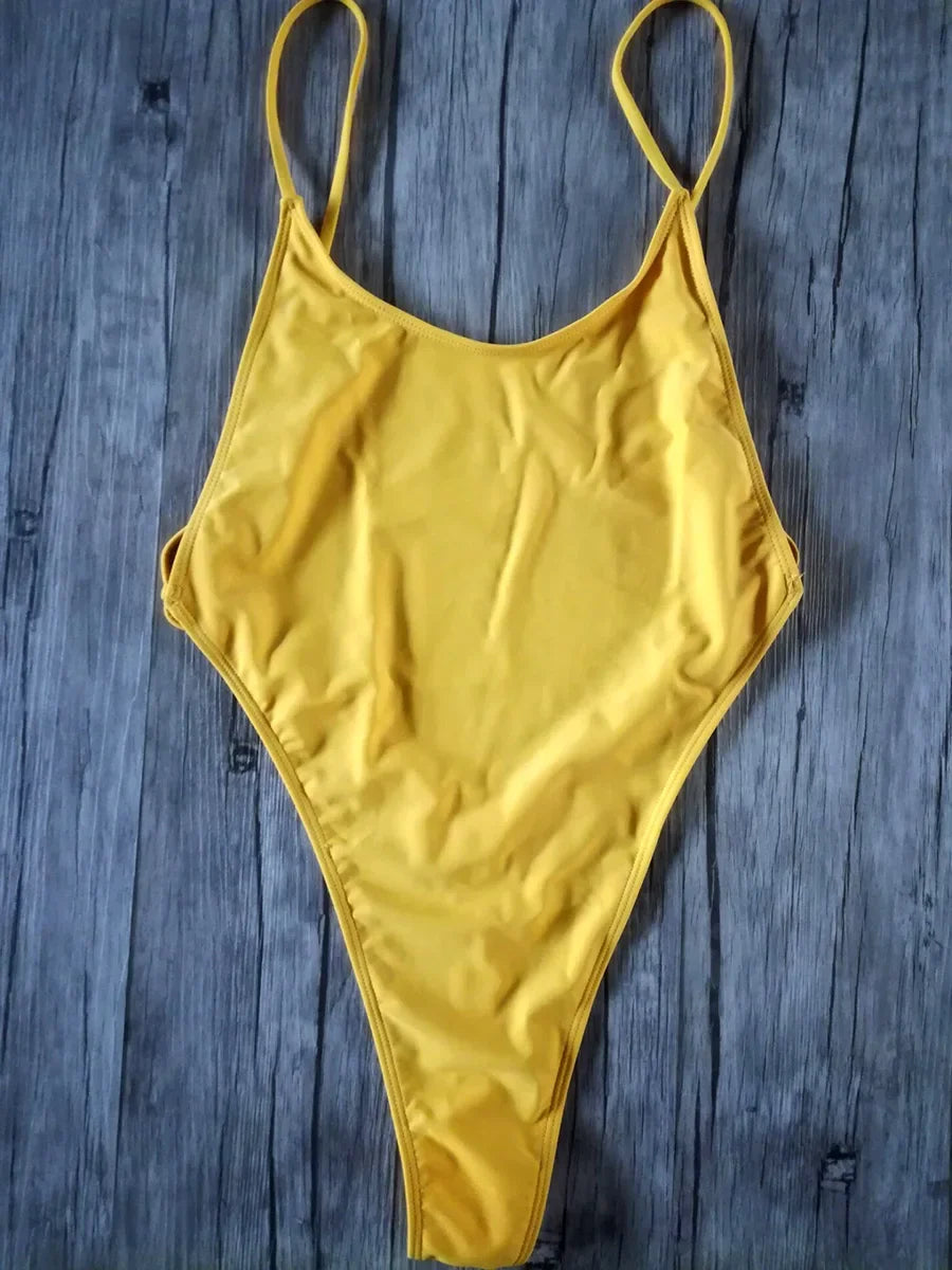 Extreme Mini Micro G String One Piece Swimsuit Women Thong Swimwear Female Backless Monokini High Cut Bathing Suit Swim Beach