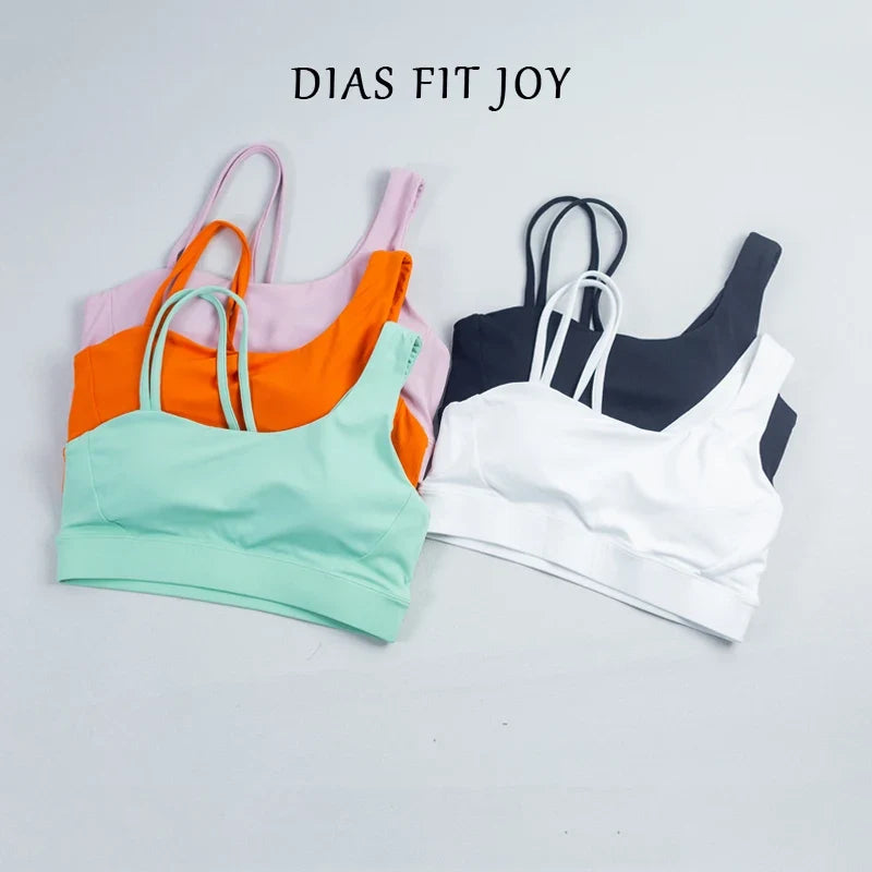 DIAS FIT JOY Women's Breathable Yoga Bra with Removable Padding for Gym And Home Workouts Comfortable Supportive Fitness Bra