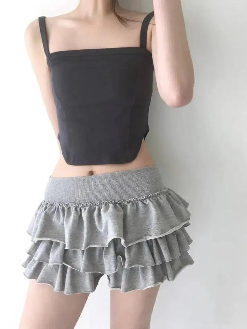 Sweet And Spicy Ballet F-length Skirt With Elastic Waist And Lace Hem Flared Cake-aped Ort Skirt For Young Women 8PO5