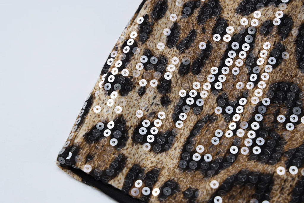 Sexy Chic Leopard Printed Super-short Night Club Shorts Women Fashion Skinny Sequins Short Pants Evening Party Outfit Streetwear